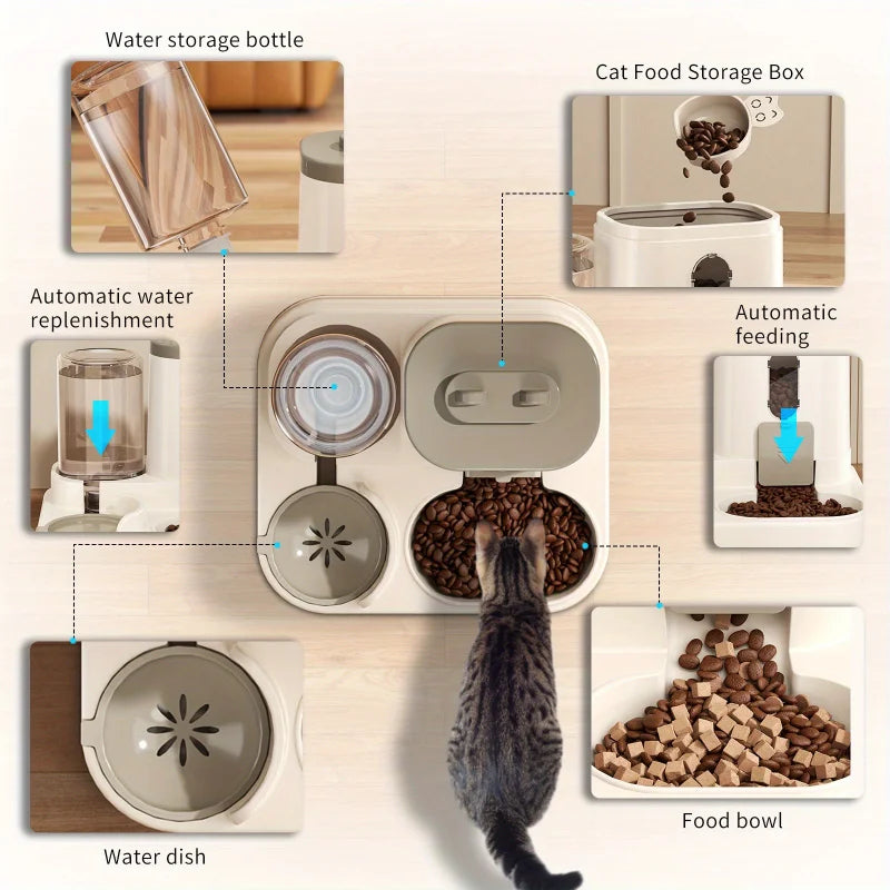 Automatischer Katzenfutternapf mit auslaufsicherem Design
